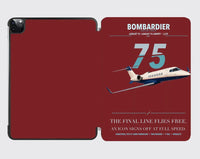 Thumbnail for Bombardier Learjet 75 Liberty design on dark red ipad tablet case