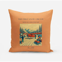 Thumbnail for VINTAGE G4480 - The First Snow Circuit - Designed Pillows design on orange