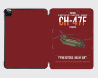 Thumbnail for Boeing CH-47F Chinook design on dark red ipad tablet case