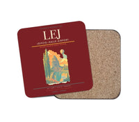 Thumbnail for Leipzig–Halle Airport (LEJ) design on dark red 1 piece coaster