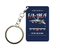 Thumbnail for F A-18E F Buddy Tanker design on navy blue designed key chain, double-side print