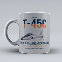 Thumbnail for T-45C Goshawk design on light gray ceramic mug, double-side print