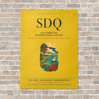 Thumbnail for Las Americas International Airport SDQ vertical canvas print - no frame - yellow background