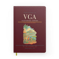 Thumbnail for Vijayawada Airport (VGA) design on dark red notebook