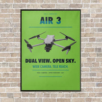 Thumbnail for DJI Air 3 vertical canvas print - framed - light green background