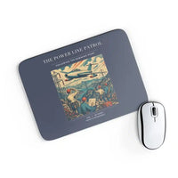 Thumbnail for VINTAGE G4484 - The Power Line Patrol - Designed Mouse Pads design on navyblue rectangle