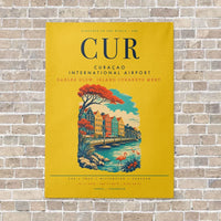 Thumbnail for Curaçao International Airport CUR vertical canvas print - no frame - yellow background