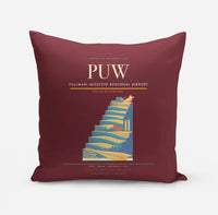 Thumbnail for Pullman–Moscow Regional Airport (PUW) design on dark red pillow