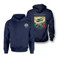 Thumbnail for VINTAGE G4296 - The Seaplane Everest - Double-Side Hoodie design on navyblue double side