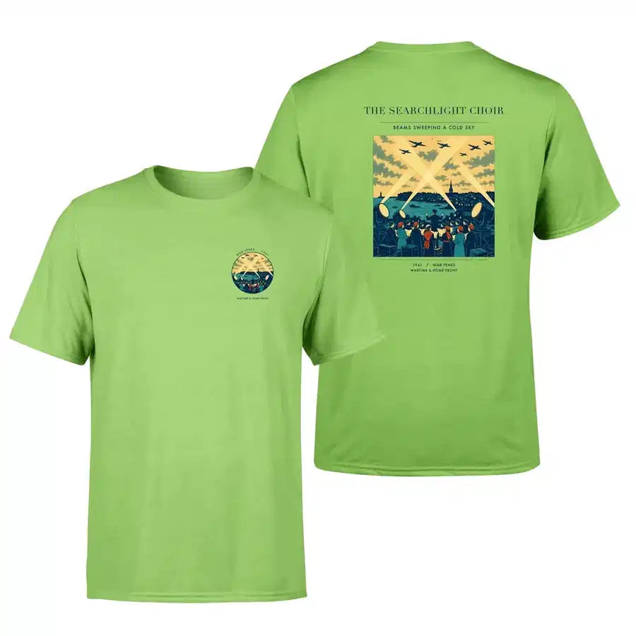 VINTAGE G4504 - The Searchlight Choir - Double-Side T-Shirt design on lightgreen double side t shirt