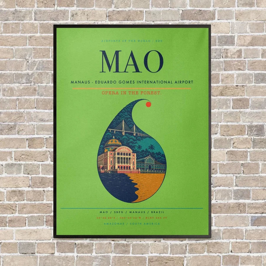 Manaus - Eduardo Gomes International Airport MAO - Canvas Framed - Light Green