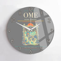 Thumbnail for Nome Airport (OME) design on gray no frame wall clock