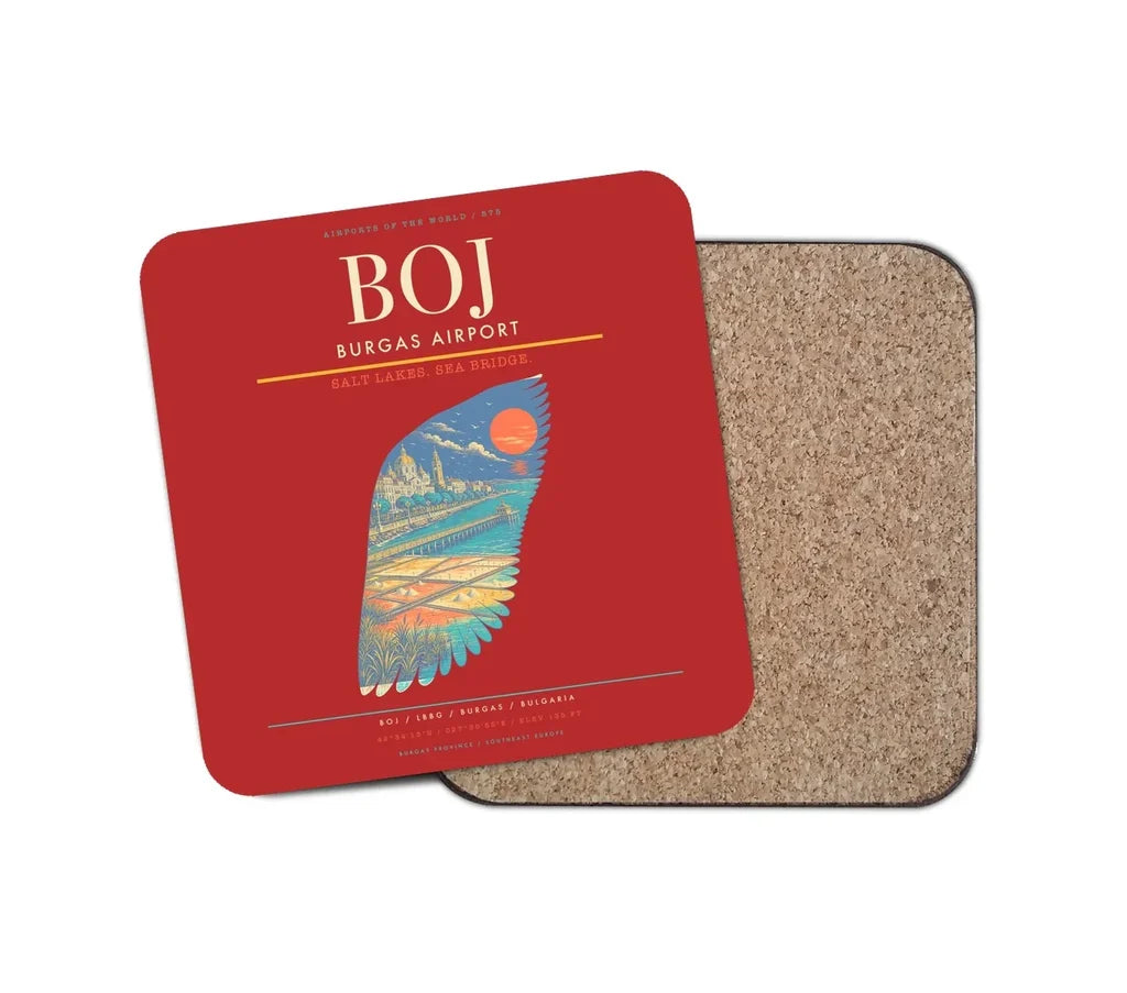 Burgas Airport BOJ Coaster 1-Piece - Red