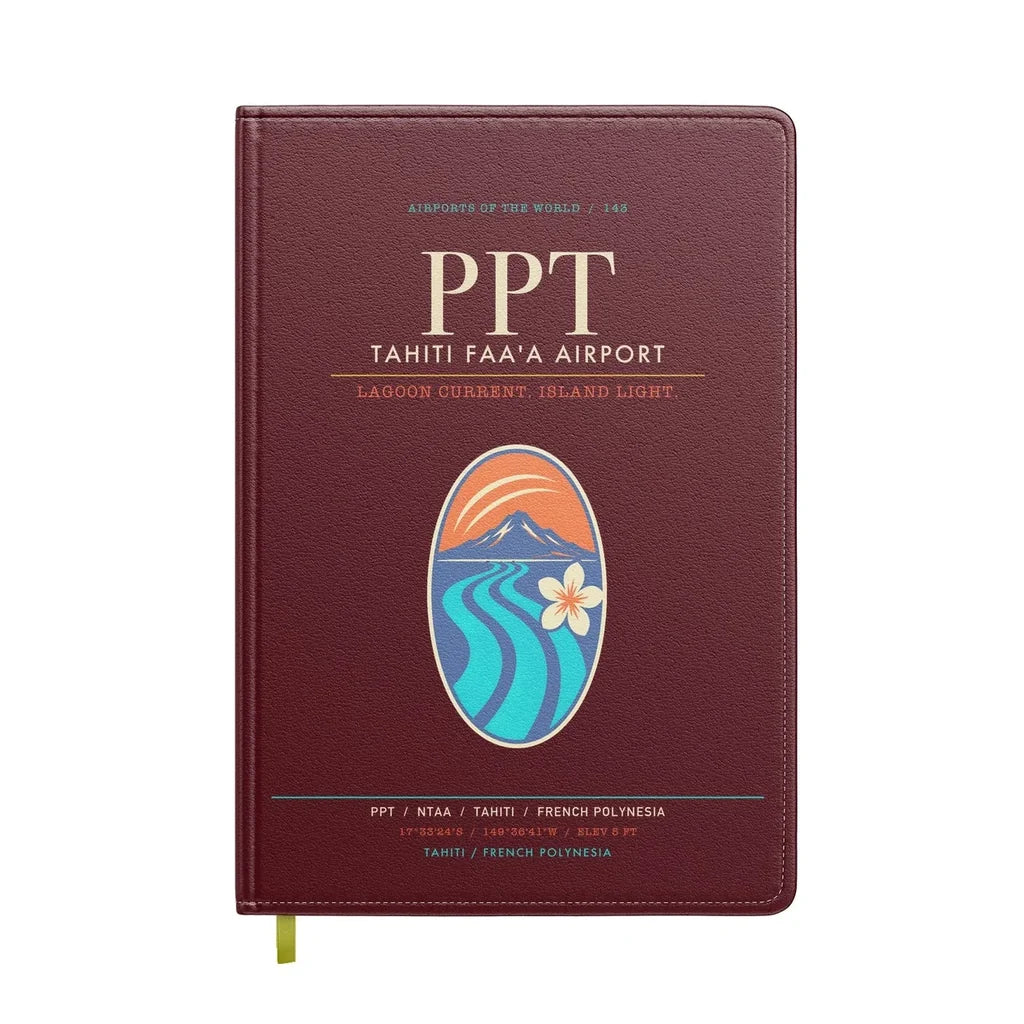 Tahiti Faa'a Airport PPT - Lagoon-Volcano Passage - Dark Red