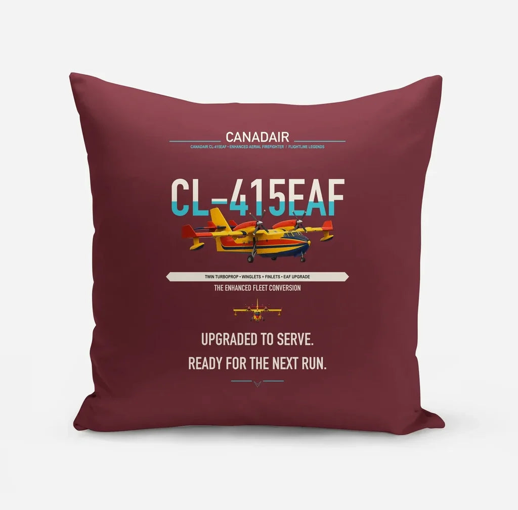Canadair CL-415EAF design on dark red pillow