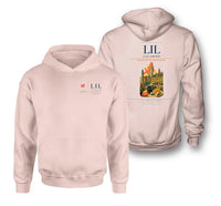 Thumbnail for Lille Airport (LIL) design on pink double-side hoodie