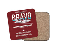 Thumbnail for Cessna Citation Bravo design on dark red 1 piece coaster