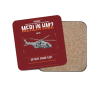 Thumbnail for Leonardo AW101 Merlin HM2 design on dark red 1 piece coaster