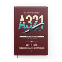 Thumbnail for Airbus A321 design on dark red notebook