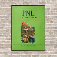 Thumbnail for Pantelleria Airport PNL vertical canvas print - framed - light green background