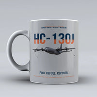 Thumbnail for HC-130J COMBAT KING II design on light gray ceramic mug, double-side print