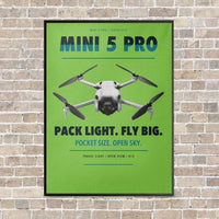 Thumbnail for DJI Mini 5 Pro vertical canvas print - framed - light green background