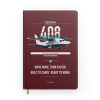 Thumbnail for Cessna 408 SkyCourier design on dark red notebook