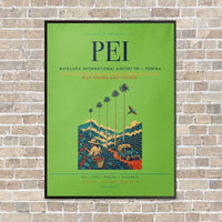 Thumbnail for Matecaña International Airport PEI — Pereira vertical canvas print - framed - light green background