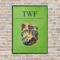 Thumbnail for Magic Valley Regional Airport TWF — Twin Falls vertical canvas print - framed - light green background
