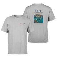 Thumbnail for City of Derry Airport (LDY) design printed on light gray double-side t-shirt