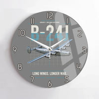 Thumbnail for B-24J Liberator design on gray no frame wall clock