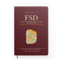 Thumbnail for Sioux Falls Regional Airport Joe Foss Field (FSD) design on dark red notebook