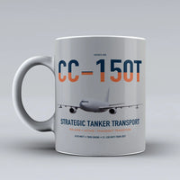Thumbnail for Airbus CC-150T Polaris design on light gray ceramic mug, double-side print