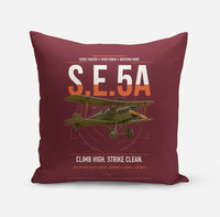 Thumbnail for Royal Aircraft Factory S.E.5a design on dark red pillow