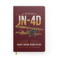 Thumbnail for Curtiss JN-4D Jenny design on dark red notebook