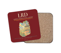 Thumbnail for Laredo International Airport (LRD) design on dark red 1 piece coaster