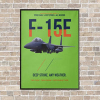 Thumbnail for F-15E Strike Eagle Deep Strike Any Weather vertical canvas print - framed - light green background