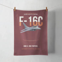 Thumbnail for F-16C Fighting Falcon Nine G One Purpose design on dark red towel