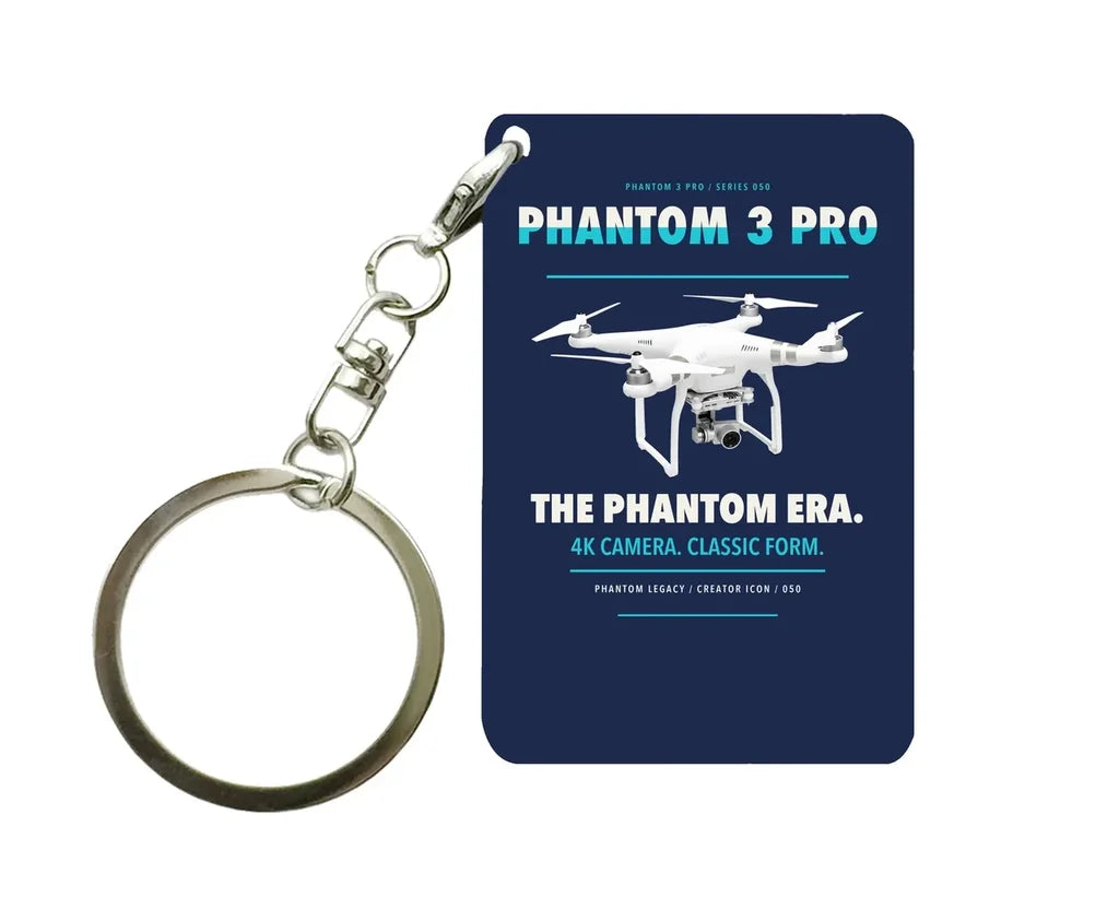 DJI Phantom 3 Professional Key Chain design on navy blue key chain