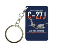 Thumbnail for C-27J Spartan design on navy blue designed key chain, double-side print