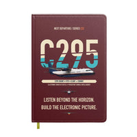 Thumbnail for Airbus C295 SIGINT design on dark red notebook