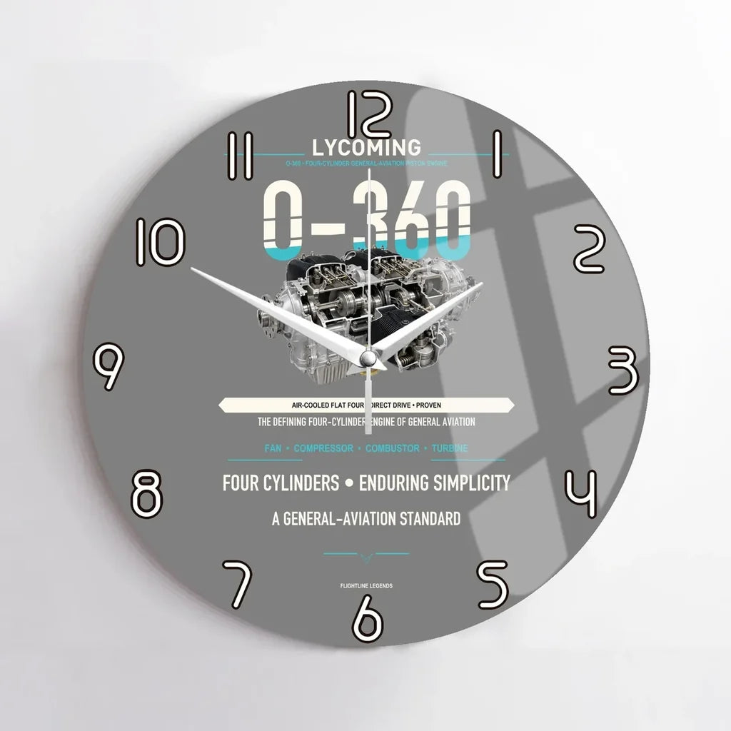 O-360 design on gray no frame wall clock