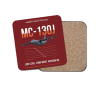 Thumbnail for MC-130J COMMANDO II design on dark red 1 piece coaster