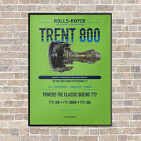 Thumbnail for TRENT 800 vertical canvas print - framed - light green background