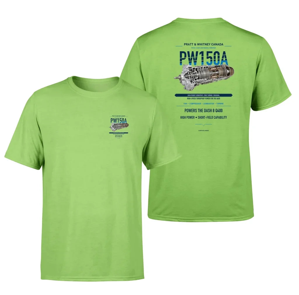 PW150A design on light green t shirt