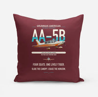 Thumbnail for Grumman American AA-5B Tiger design on dark red pillow