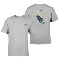 Thumbnail for Hilo International Airport (ITO) design printed on light gray double-side t-shirt