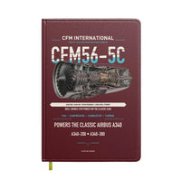 Thumbnail for CFM56-5C design on dark red notebook