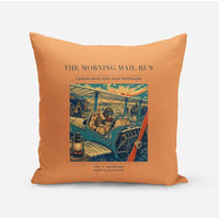 Thumbnail for VINTAGE G4146 - The Morning Mail Run - Designed Pillows design on orange