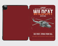 Thumbnail for Leonardo AW159 Wildcat HMA2 design on dark red ipad tablet case